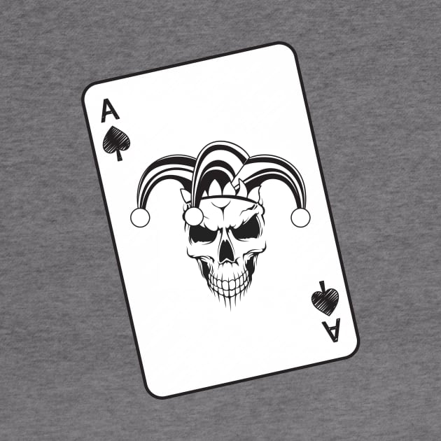 Evil Jester Ace of Spades Skull Playing Card by EvolvedandLovingIt